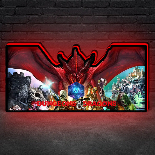 Dungeons and Dragons Pinball Topper LED Light Box, Game Room Decor, Classic Spooky Trinket for Your Game, TV Enthusiasts） FYLZGO Signs