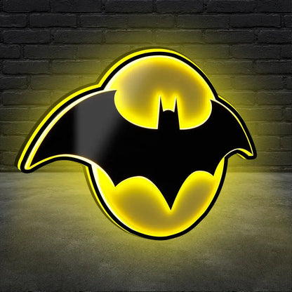 Batman LED Logo Lightbox Large Size 3D Printed Lightbox LED Light Box Fully Dimmable & USB Powered FYLZGO Signs