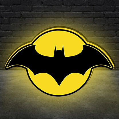 Batman LED Logo Lightbox Large Size 3D Printed Lightbox LED Light Box Fully Dimmable & USB Powered FYLZGO Signs