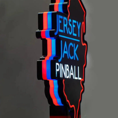 Jersey Jack Pinball Logo Pin-Sign 3D Printed LED Lightbox Game Lightbox Logo 3D LED Light Box Retro Mega Drive Logo LED Lightbox Arcade Games Lightbox FYLZGO Signs