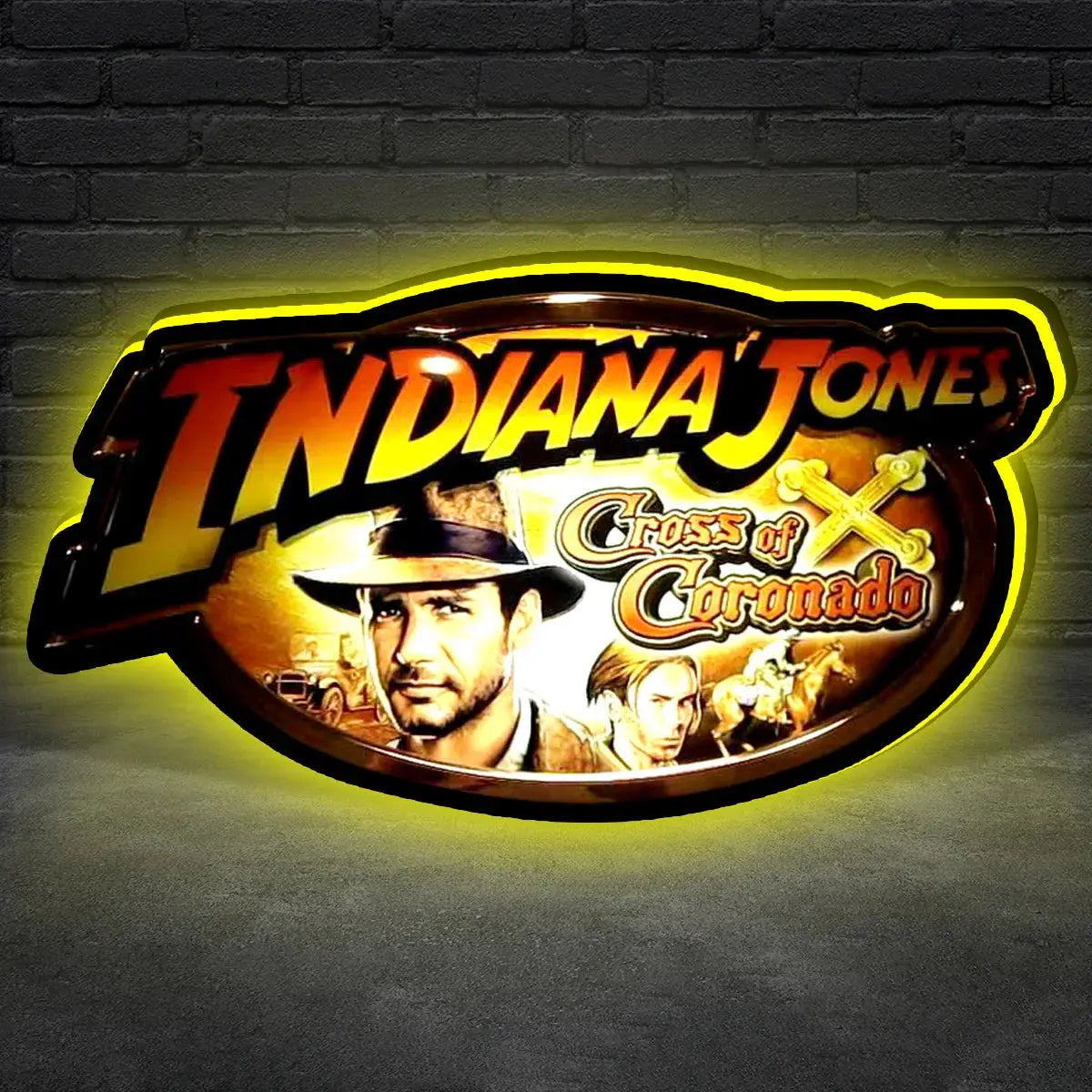 Indiana Jones Topper LED Light Box Fully Darkable USB Powered, Indiana Jones Pinball Topper FYLZGO Signs