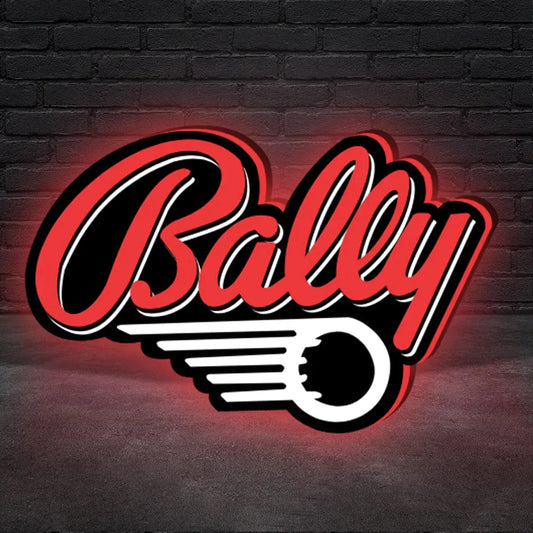 Bally Pinball Logo 3D Printed LED Lightbox Game Lightbox Logo 3D LED Light Box Retro Mega Drive Logo LED Lightbox Arcade Games Lightbox NEOUNIK Signs