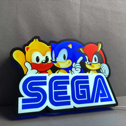 SegaSonic the Hedgehog 3D Printed LED Lightbox Game Lightbox FYLZGO Signs