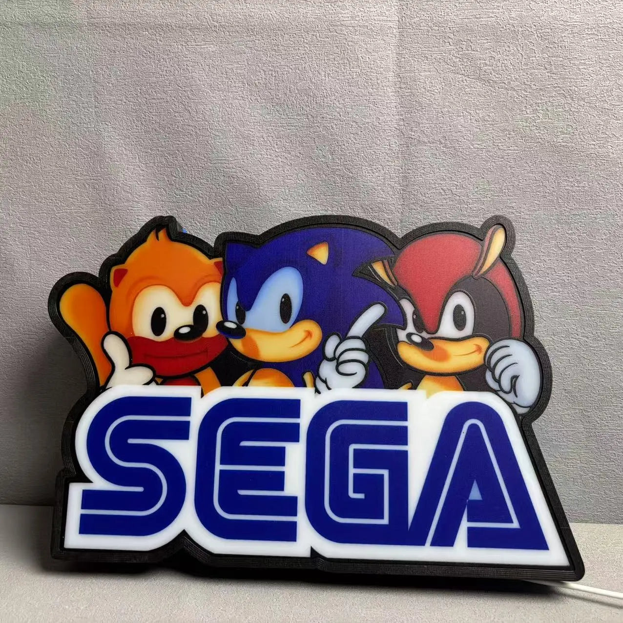 SegaSonic the Hedgehog 3D Printed LED Lightbox Game Lightbox FYLZGO Signs