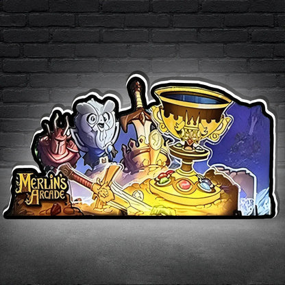 Merlin's Logo Led lightbox for Pinball Machine, 3D Printed Lightbox USB Powered & Full Dimmable FYLZGO Signs