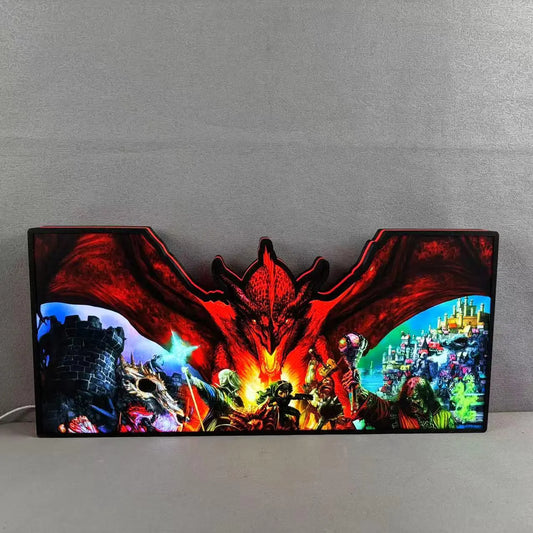 Dungeons and Dragons Pinball Topper LED Light Box, Game Room Decor, Classic Spooky Trinket for Your Game, TV Enthusiasts） FYLZGO Signs