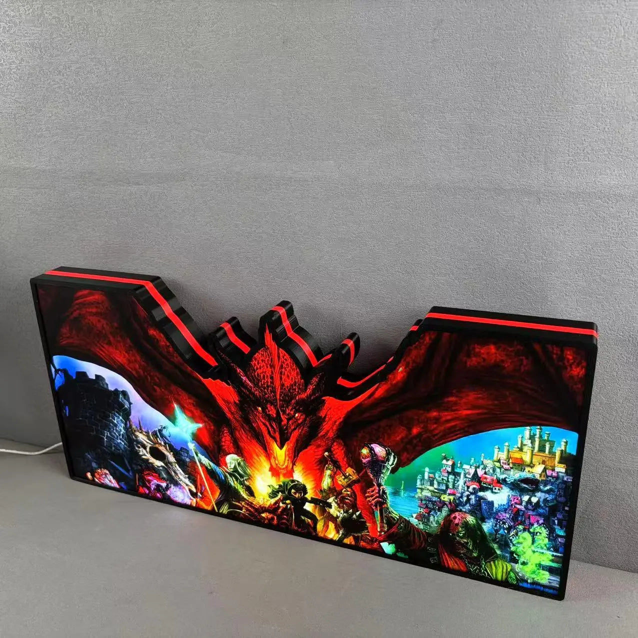 Dungeons and Dragons Pinball Topper LED Light Box, Game Room Decor, Classic Spooky Trinket for Your Game, TV Enthusiasts） FYLZGO Signs