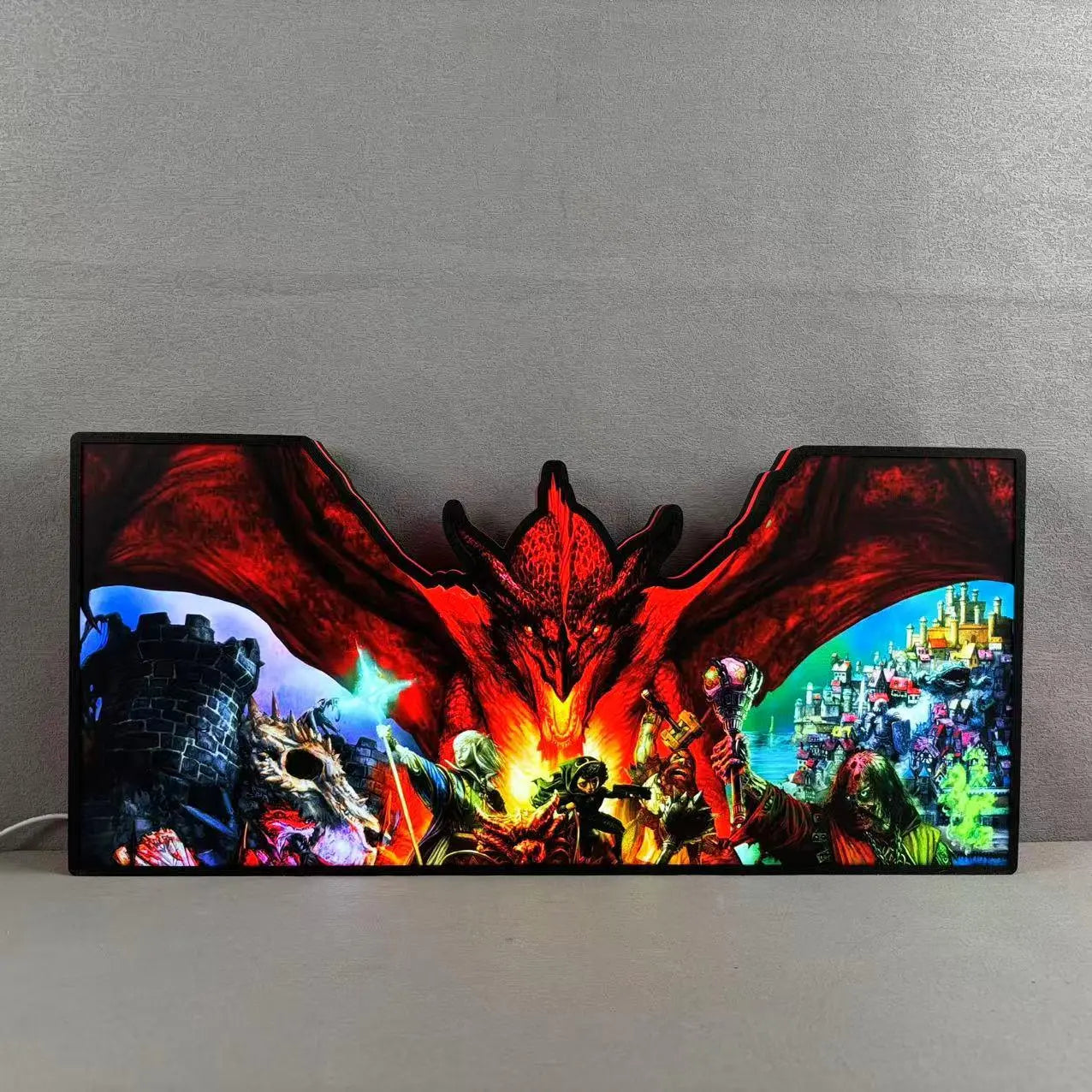 Dungeons and Dragons Pinball Topper LED Light Box, Game Room Decor, Classic Spooky Trinket for Your Game, TV Enthusiasts） FYLZGO Signs