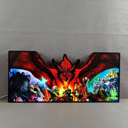 Dungeons and Dragons Pinball Topper LED Light Box, Game Room Decor, Classic Spooky Trinket for Your Game, TV Enthusiasts） FYLZGO Signs