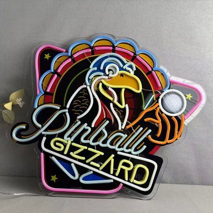 Pinball Gizzard Game Acrylic 24" Neon Light Sign Lamp Gameroom Wall Decor Bar Sign, Vintage Arcade Sign Only from Operation Pinball FYLZGO Signs