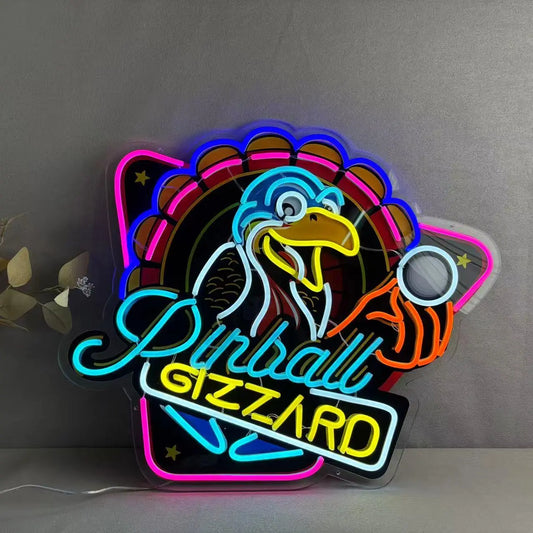 Pinball Gizzard Game Acrylic 24" Neon Light Sign Lamp Gameroom Wall Decor Bar Sign, Vintage Arcade Sign Only from Operation Pinball FYLZGO Signs