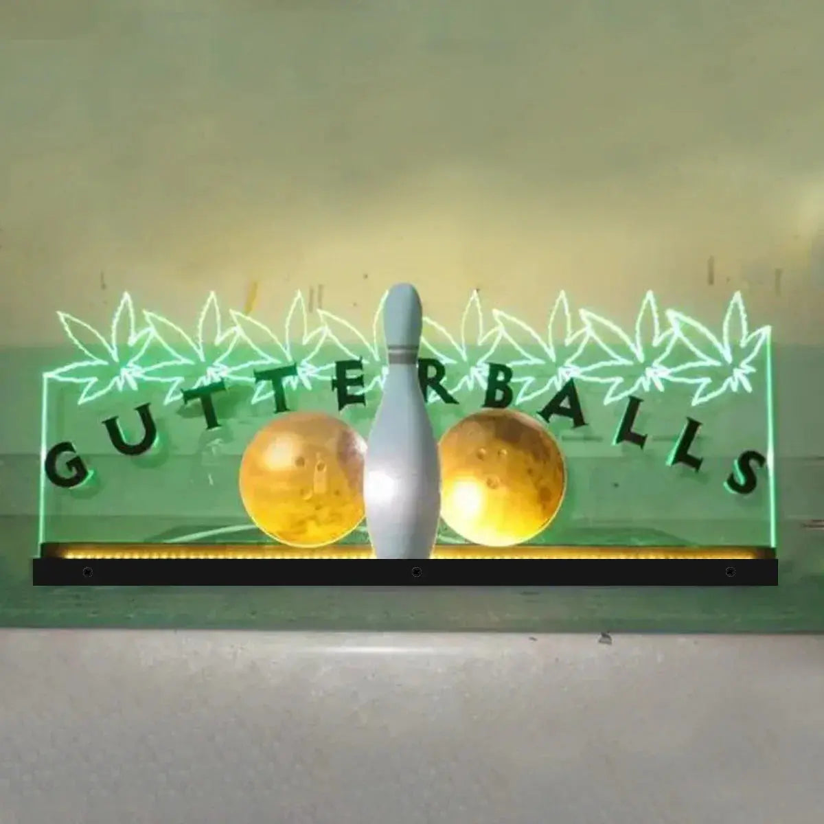 GUTTERBALLS Topper 3D Acrylic LED Topper, for The Big Lebowski Pinball Machine, The Dutch Pinball Pinball machine, Pinball Topper FYLZGO Signs