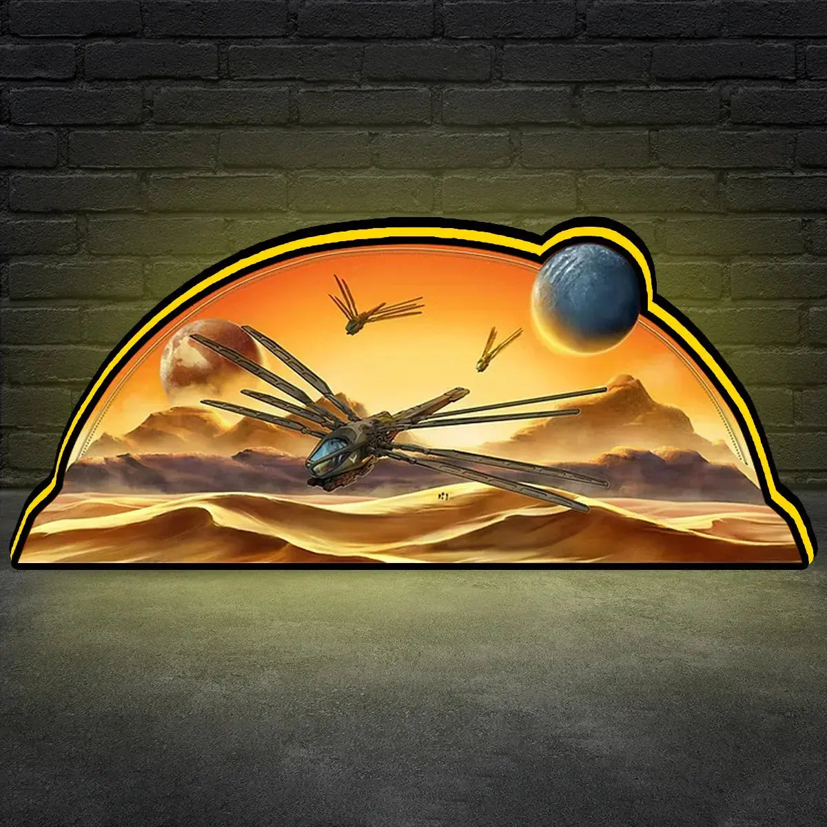 Dune Pinball Topper, 3D Printed Lightbox for Barrels of Fun Pinball Machine, Powered by USB Band Dimm Wall Art Decor Man's Cave FYLZGO Signs
