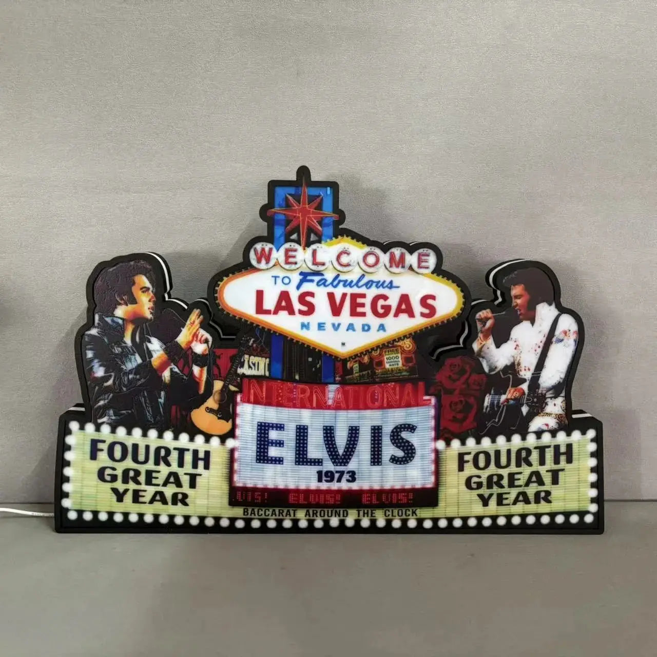 Elvis Presley Pinball Topper 3D Printed LED Light Box, Pinball Arcade Game Lightbox for Rock 'n' Roll Fans,Perfect for Game Room or Pinball Machine FYLZGO Signs