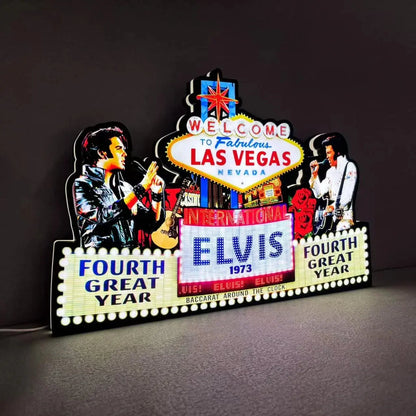 Elvis Presley Pinball Topper 3D Printed LED Light Box, Pinball Arcade Game Lightbox for Rock 'n' Roll Fans,Perfect for Game Room or Pinball Machine FYLZGO Signs