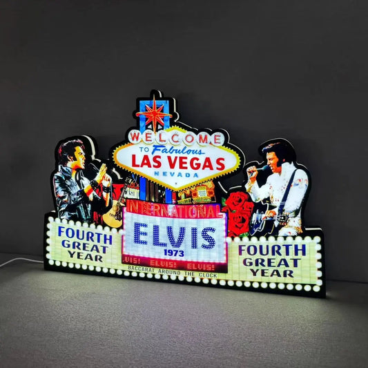 Elvis Presley Pinball Topper 3D Printed LED Light Box, Pinball Arcade Game Lightbox for Rock 'n' Roll Fans,Perfect for Game Room or Pinball Machine FYLZGO Signs