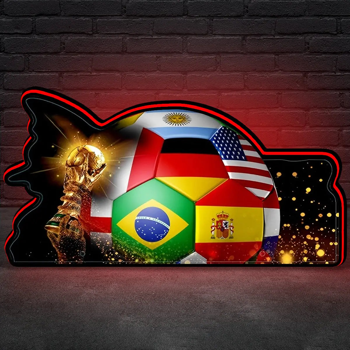 World Cup Soccer 94 Topper, 3D Printed Lightbox Powered by USB Band Dimm Man's Cave FYLZGO Signs
