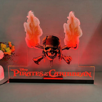 Pirates of the Caribbean Pinball Topper Acrylic RGB LED Topper, For Jersey Jack JJP Pinball Machine FYLZGO Signs