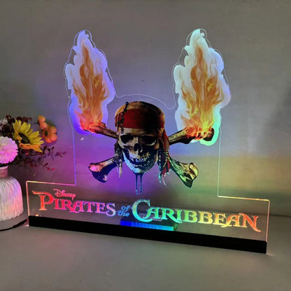 Pirates of the Caribbean Pinball Topper Acrylic RGB LED Topper, For Jersey Jack JJP Pinball Machine FYLZGO Signs
