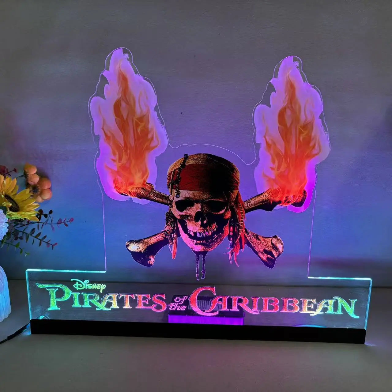 Pirates of the Caribbean Pinball Topper Acrylic RGB LED Topper, For Jersey Jack JJP Pinball Machine FYLZGO Signs