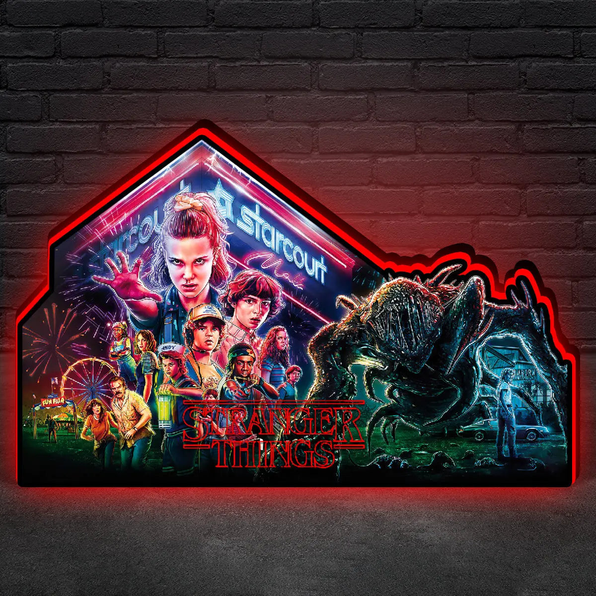 Stranger Things Pinball Topper Lightbox Arcade Gaming Light box for Man's Cave FYLZGO Signs