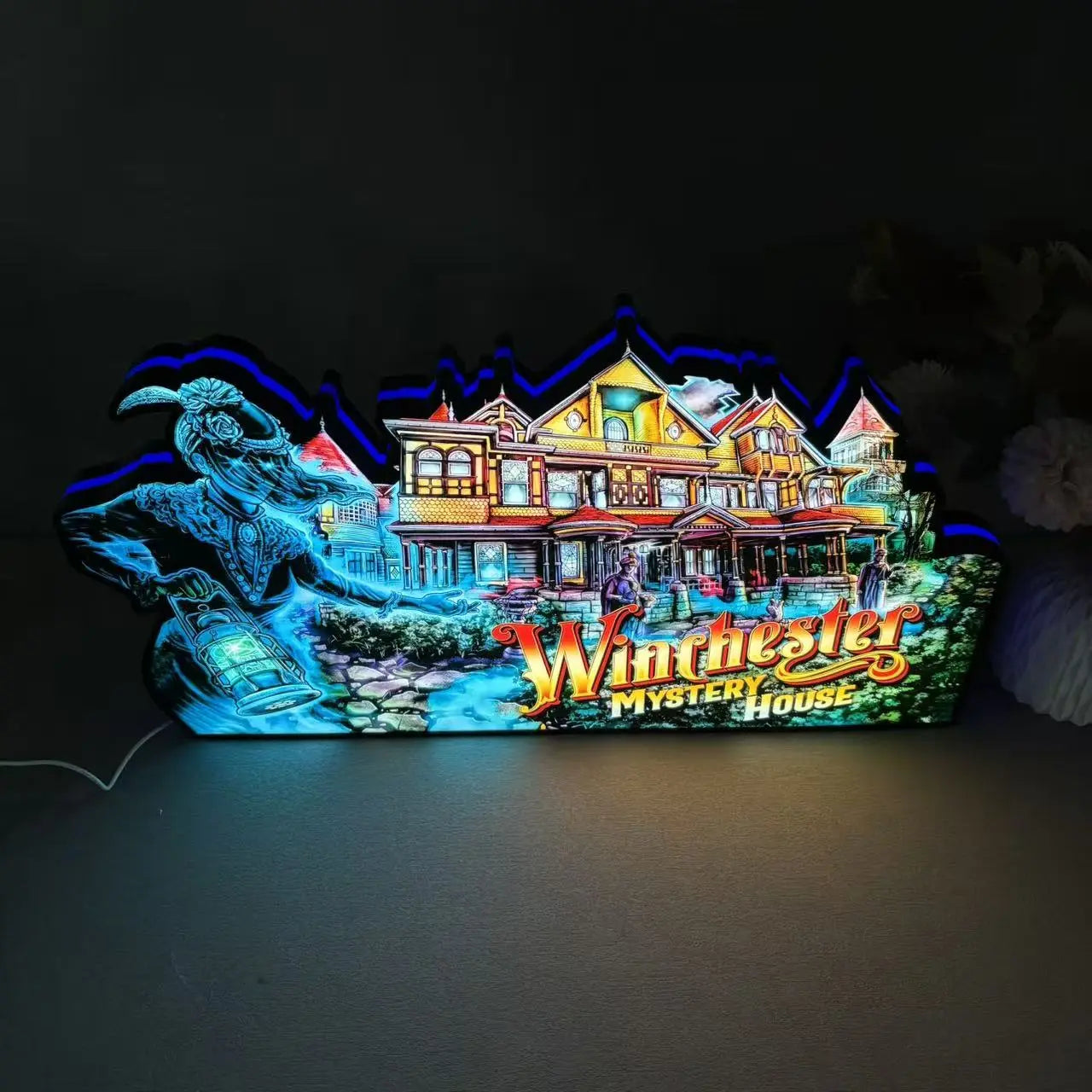 Winchester Mystery House Pinball Topper Lightbox for Barrel of Fun Pinball Machine, Arcade Gaming Light box for Man's Cave FYLZGO Signs