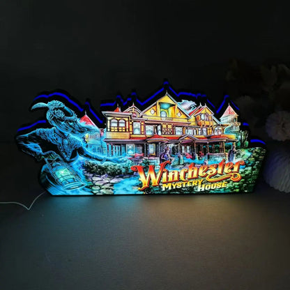 Winchester Mystery House Pinball Topper Lightbox for Barrel of Fun Pinball Machine, Arcade Gaming Light box for Man's Cave FYLZGO Signs