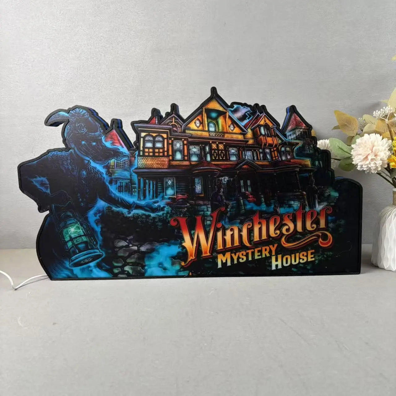 Winchester Mystery House Pinball Topper Lightbox for Barrel of Fun Pinball Machine, Arcade Gaming Light box for Man's Cave FYLZGO Signs