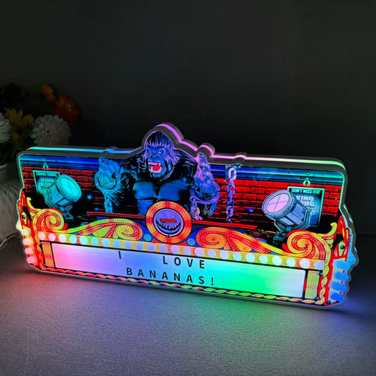 New Arrival King Kong Pinball 3D LED Light Box, for Stern Pinball Arcade Game fans,  Pinball Arcade Decor NEOUNIK Signs