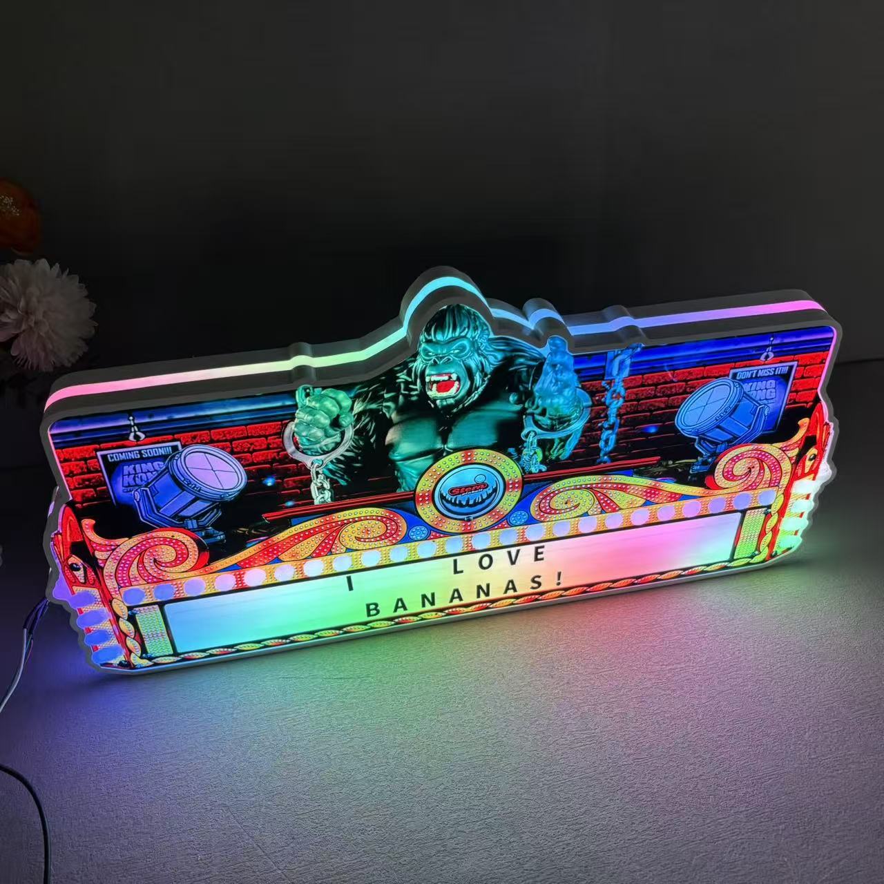 New Arrival King Kong Pinball 3D LED Light Box, for Stern Pinball Arcade Game fans,  Pinball Arcade Decor NEOUNIK Signs