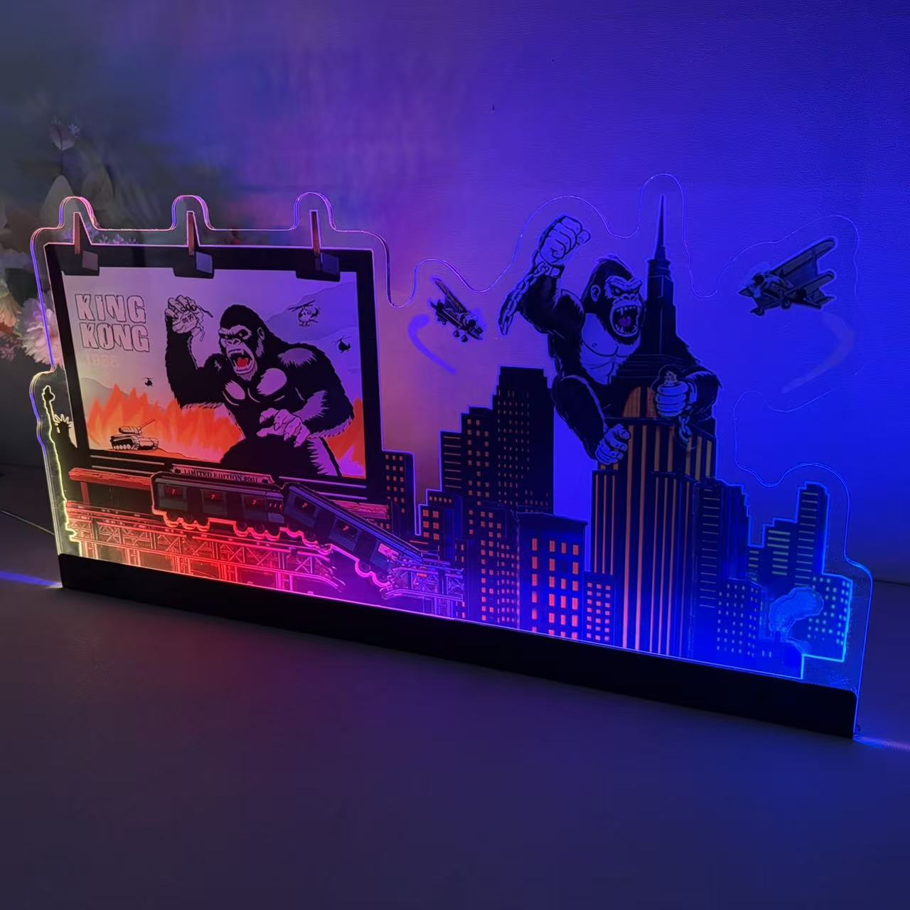 Kingkong The Eighth Wonder 3D Acrylic LED Topper, for Stern Pinball Machine, Pinball Topper NEOUNIK Signs