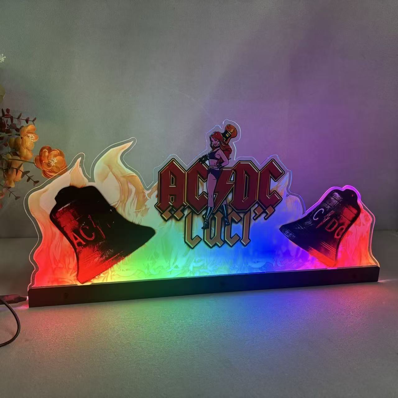 AC/DC Luci Topper 3D Acrylic LED Topper, For  Pinball Mahine,  for AC/DC pinball fans NEOUNIK Signs