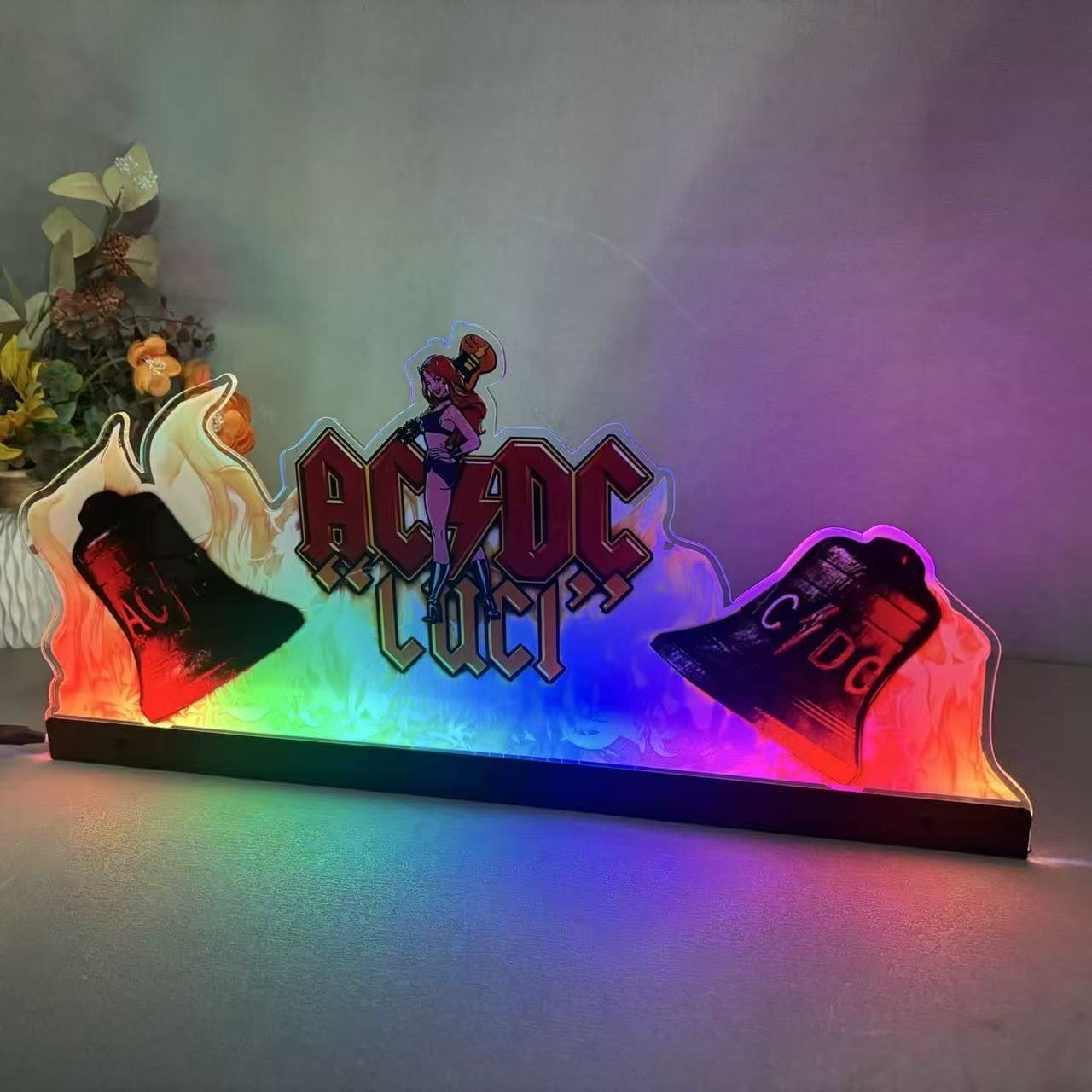 AC/DC Luci Topper 3D Acrylic LED Topper, For  Pinball Mahine,  for AC/DC pinball fans NEOUNIK Signs