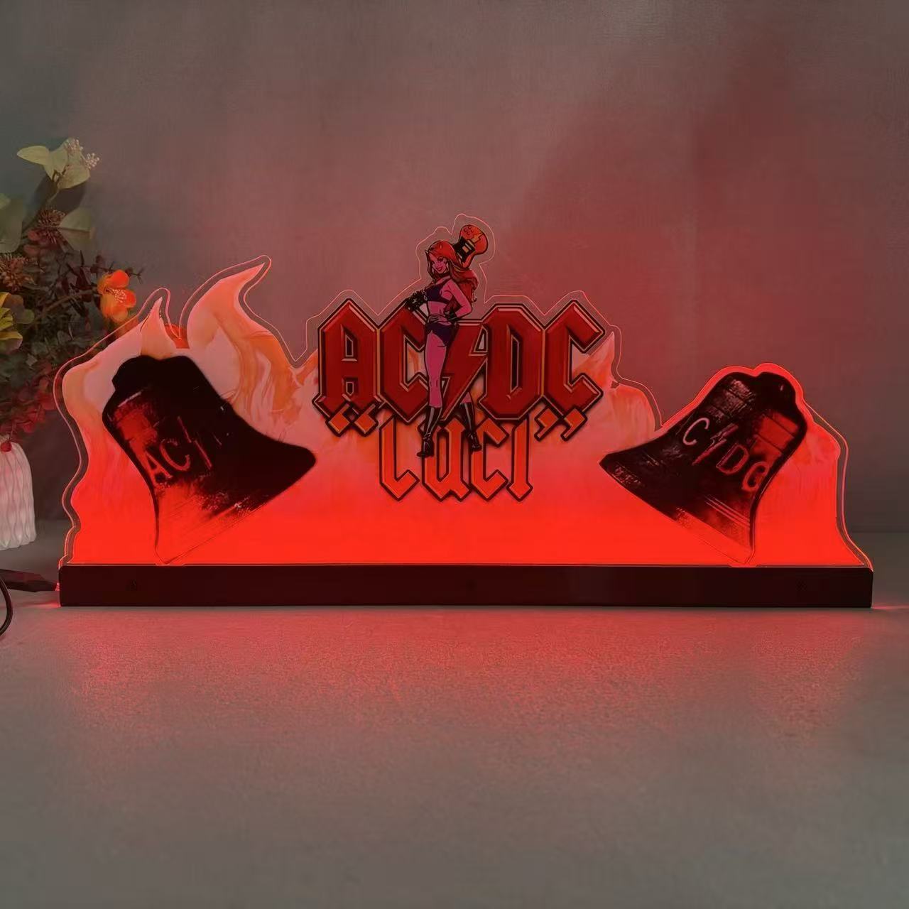 AC/DC Luci Topper 3D Acrylic LED Topper, For  Pinball Mahine,  for AC/DC pinball fans NEOUNIK Signs