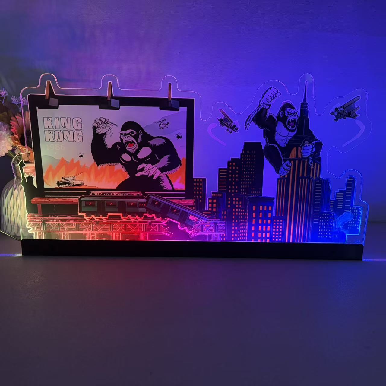 Kingkong The Eighth Wonder 3D Acrylic LED Topper, for Stern Pinball Machine, Pinball Topper NEOUNIK Signs