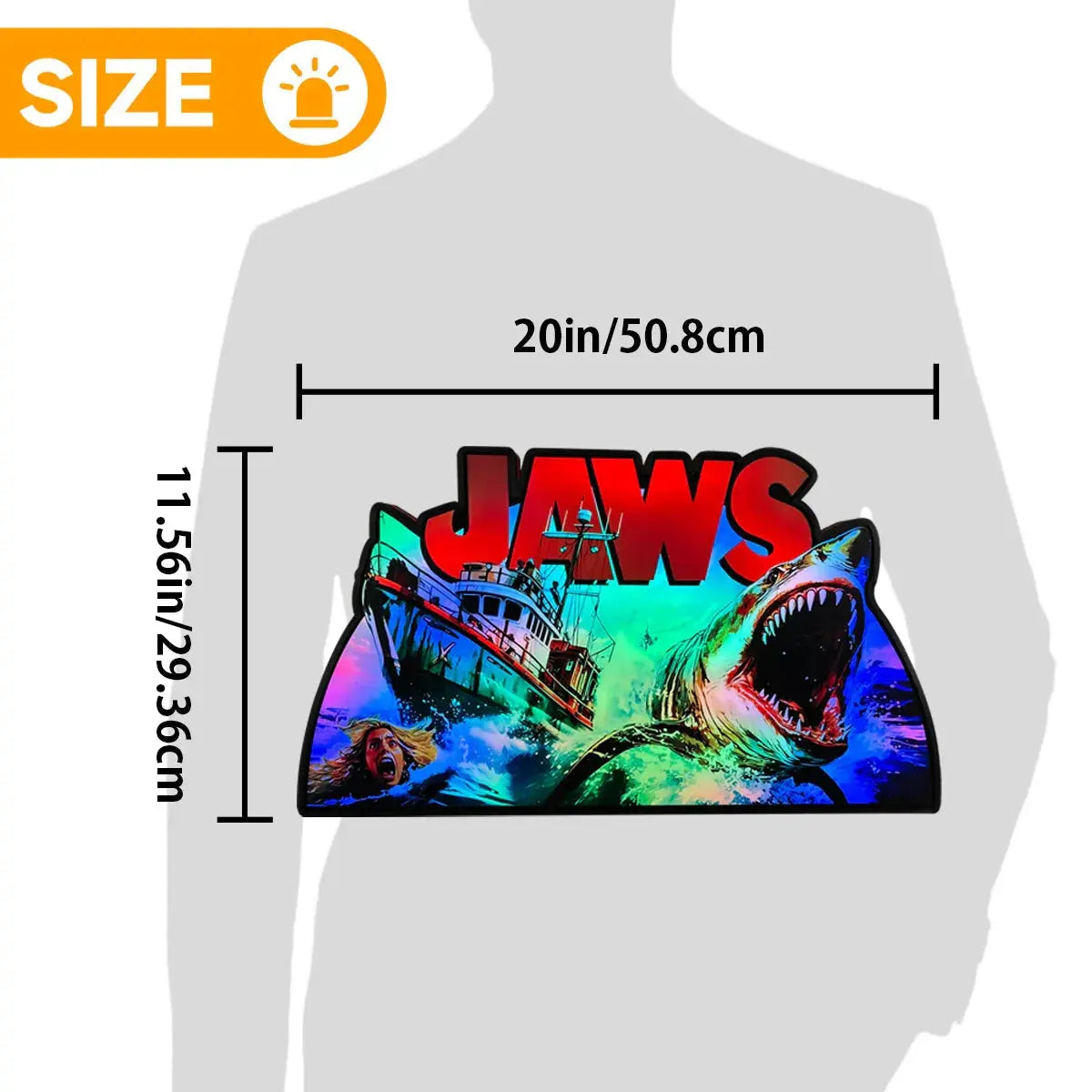 Jaws Pinball Topper, Designed for Stern Jaws Pinball 3D printed lightbox housing with RED Halo effects, LED, Dimmable, and USB powered FYLZGO Signs