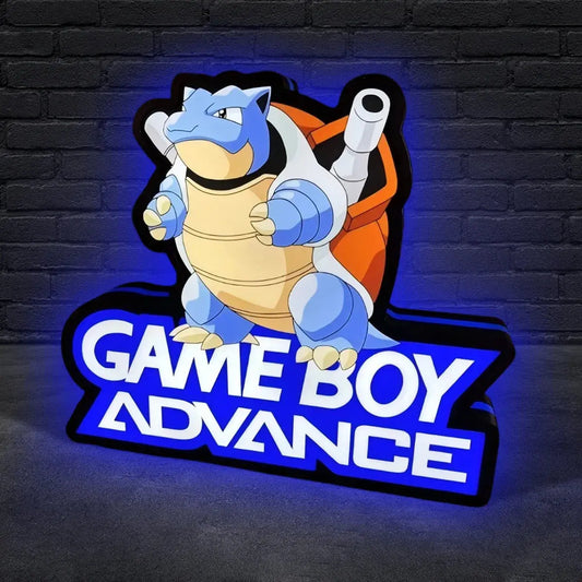 Gameboy advance Pokemon Blue Version LED Light Box, Perfect for Game Room FYLZGO Signs