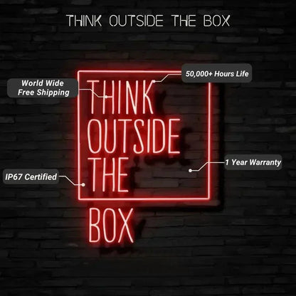 Think Outside The Box Neon Signs LED Sign Club