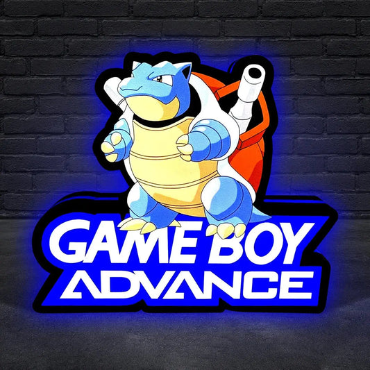 Gameboy advance Pokemon Blue Version LED Light Box, Perfect for Game Room FYLZGO Signs
