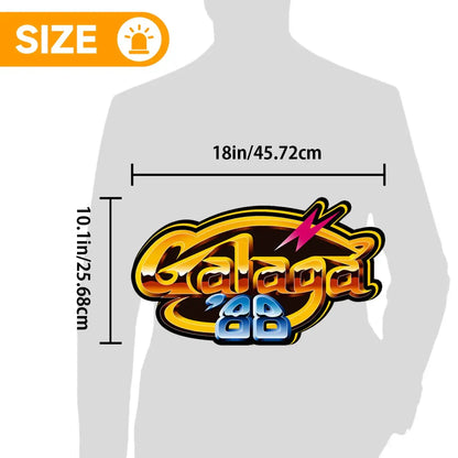 Galaxian Logo 3D Printed LED Lightbox for Gaming Room Decor, Galaga Classic Arcade Gaming Lightbox FYLZGO Signs