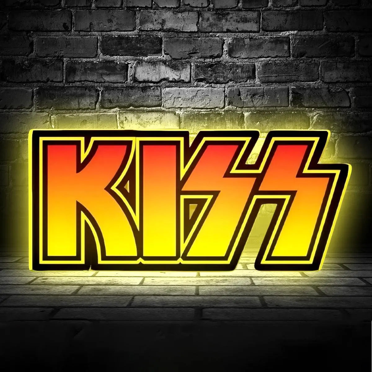 KISS Topper, Logo LED Lightbox, Pinball Arcade Decor Perfect for Game Room or Kiss Pinball Machine FYLZGO Signs