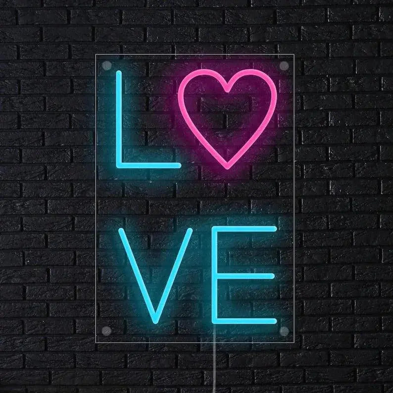Love neon sign, heart neon light, love neon sign, love led sign, girl neon sign, bedroom neon sign, Valentine neon sign FYLZGO Signs