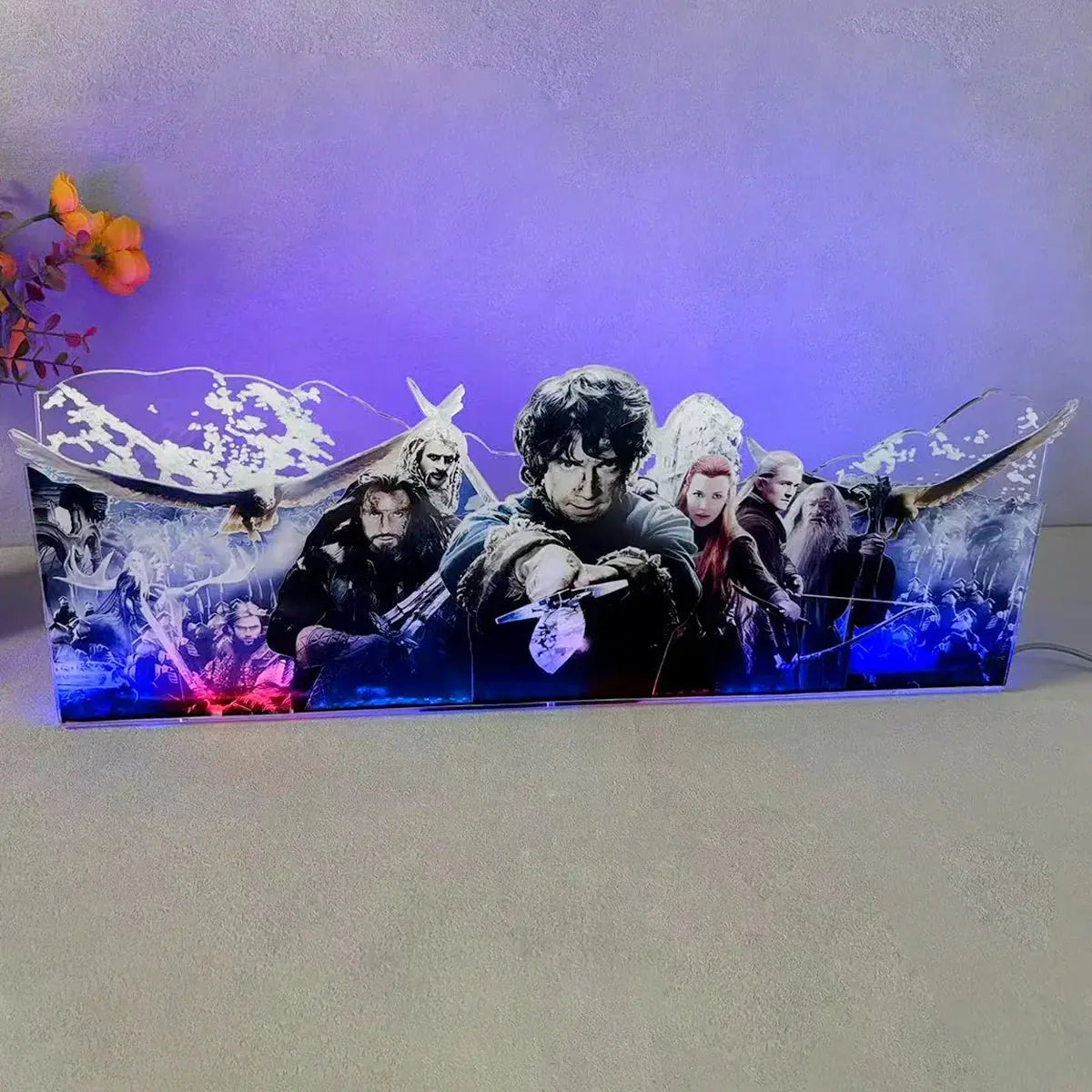 The Hobbit 3D Pinball Topper 3D Acrylic LED Topper, for LOTR Pinball Machine, The Lord of the Rings Pinball Topper FYLZGO Signs