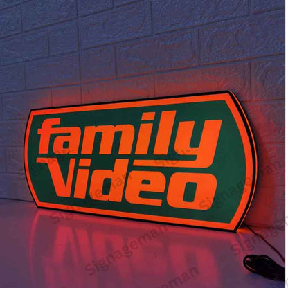 Family Video Sign: Dimmable LED Lightbox, USB Powered