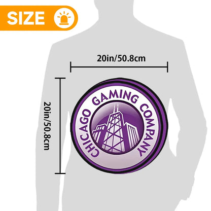 Chicago Gaming Company Pinball Logo 3D Printed LED Lightbox Game Lightbox Logo 3D LED Light Box Retro Mega Drive Logo LED Lightbox Arcade Games Lightbox FYLZGO Signs