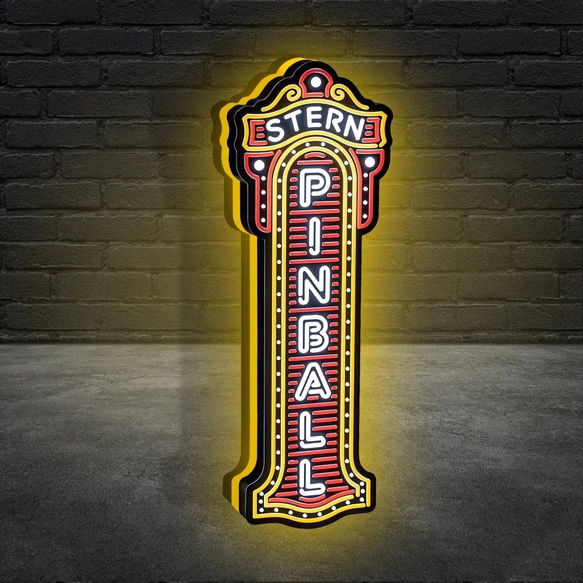 Stern Pinball Logo 3D Printed LED Lightbox Game Lightbox Logo 3D LED Light Box Retro Mega Drive Logo LED Lightbox Arcade Games Lightbox FYLZGO Signs