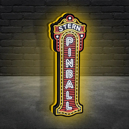 Stern Pinball Logo 3D Printed LED Lightbox Game Lightbox Logo 3D LED Light Box Retro Mega Drive Logo LED Lightbox Arcade Games Lightbox FYLZGO Signs