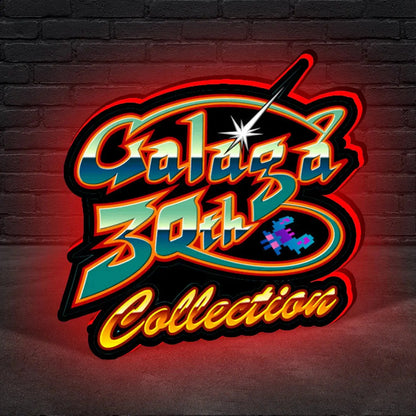 Galaxian Logo 3D Printed LED Lightbox for Gaming Room Decor, Galaga Classic Arcade Gaming Lightbox FYLZGO Signs