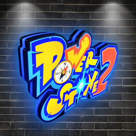 Power Stone ll 3D Printed LED Lightbox for Gaming Room Decor FYLZGO Signs