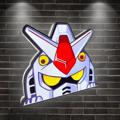 Mobile Suit Gundam Logo LED Nightlight Gift 3D Print Desktop Lightbox Illuminated Gaming Room Sign FYLZGO Signs